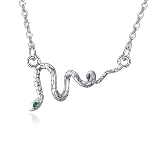 YAFEINI Schlangenkette Sterling Silber Schlange Anhänger Tier Halskette Gothic Schmuck Geschenke für Männer und Damen von YAFEINI