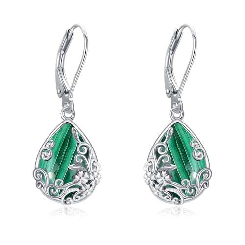 YAFEINI Malachit Ohrringe Sterlingsilber Malachit Ohrhänger Filigraner Schmuck Geschenk für Frauen und Mädchen YAFEINI Malachit Ohrringe Sterlingsilber Malachit Ohrhänger Filigraner Schmuck Geschenk für Frauen und Mädchen von YAFEINI