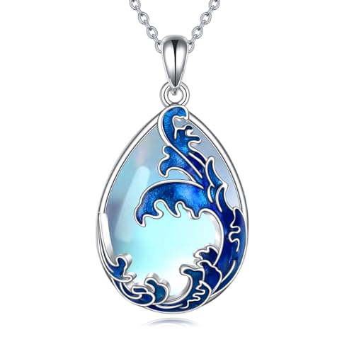 YAFEINI Mondstein Baum des Lebens Kette S925 Sterling Silber Blau Wellen Mondstein Halskette Anhänger Schmuck Geschenk für Damen Mädchen YAFEINI Mondstein Baum des Lebens Kette S925 Sterling Silber Blau Wellen Mondstein Halskette Anhänger Schmuck Geschenk für Damen Mädchen von YAFEINI