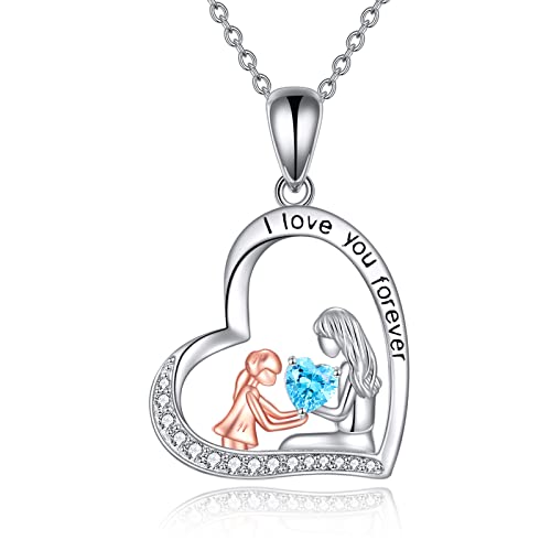 YAFEINI Mutter Tochter Geschenk für Damen 925 Sterling Silber Muttertagsgeschenk Mutter Tochter Kette Mama Geschenk für Mama(Muttertagsgeschenk) von YAFEINI