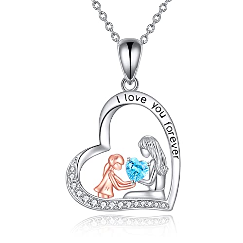 YAFEINI Mutter Tochter Kette 925 Sterling Silber Muttertagsgeschenk Mutter Halskette Ich liebe dich Mama Geschenk für Mutter (Muttertagsgeschenk) von YAFEINI