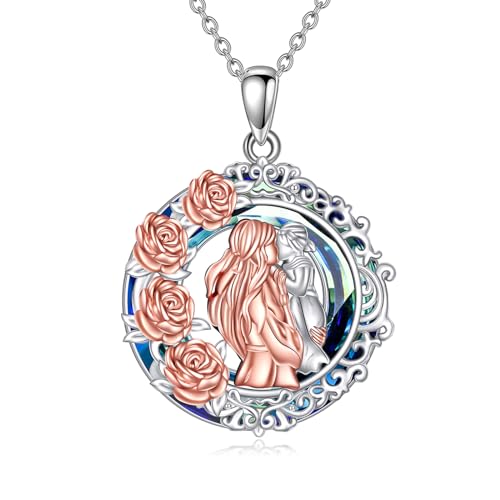 YAFEINI Mutter und Tochter Kette Sterling Silber Mama Anhänger Halskette Weihnachten Geburtstag Anhänger Muttertag Kette Schmuck Geschenke für Mutter Tochter YAFEINI Mutter und Tochter Kette Sterling Silber Mama Anhänger Halskette Weihnachten Geburtstag Anhänger Muttertag Kette Schmuck Geschenke für Mutter Tochter von YAFEINI