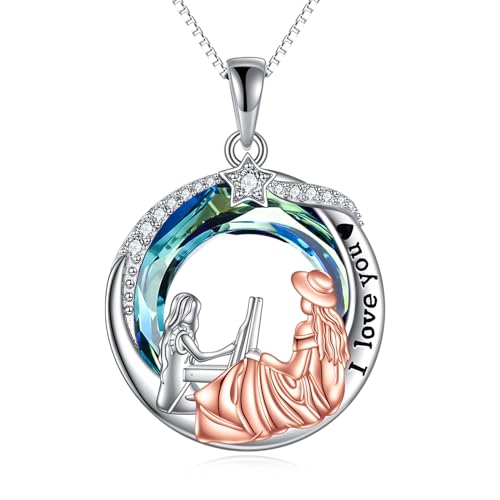 YAFEINI Mutter und Tochter Halskette 925 Sterling Silber Mutter Herz Halskette Weihnachten Geburtstag Anhänger Muttertag Kette Schmuck Geschenke für Mutter Tochter (Mutter begleitende Tochter Kette) YAFEINI Mutter und Tochter Halskette 925 Sterling Silber Mutter Herz Halskette Weihnachten Geburtstag Anhänger Muttertag Kette Schmuck Geschenke für Mutter Tochter (Mutter begleitende Tochter Kette) von YAFEINI