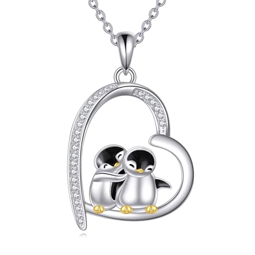 YAFEINI Pinguin Halskette Sterling Silber Zwei Pinguin Anhänger Tier Halskette Schmuck Geschenk für Damen YAFEINI Pinguin Halskette Sterling Silber Zwei Pinguin Anhänger Tier Halskette Schmuck Geschenk für Damen von YAFEINI