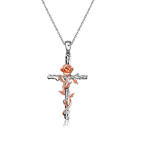 YAFEINI Kreuz Kette Damen Silber 925 Kreuz Anhänger Kette Damen Halskette Silber Schmuck Kreuz Kette für Mädchen Mutter Tochter von YAFEINI