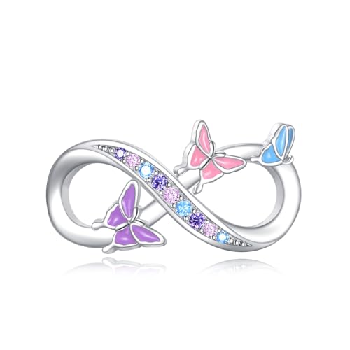 Schmetterling Charm Anhänger Sterling Silber Unendlichkeit Bead Charm Schmetterling Schmuck Geschenk für Damen Frauen von YAFEINI