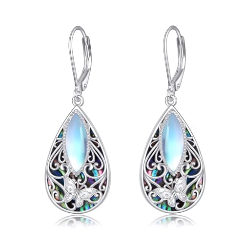 YAFEINI Schmetterling Ohrringe Sterling Silber Abalone Filigrane Ohrringe Schmetterling Schmuck, Geschenke für Frauen von YAFEINI