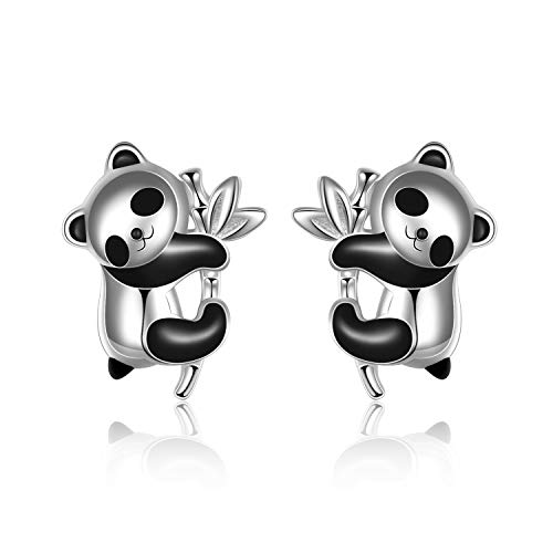 YAFEINI Panda-Ohrringe, 925er Sterlingsilber, Panda-Ohrstecker, süße Panda-Geschenke für Frauen und Mädchen, Schmuck von YAFEINI