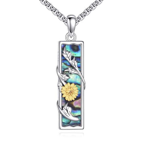 YAFEINI Sonnenblumen Kette Sterling Silber „You Are My Sunshine“ Halskette Sonnenblumen Schmuck für Frauen Mutter Tochter Schwester Freunde von YAFEINI