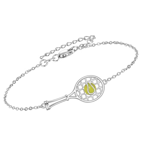 YAFEINI Tennis Armband 925 Sterling Silber Tennis Ball Armband Sport Schmuck Geschenke für Frauen (Tennis Armband) von YAFEINI
