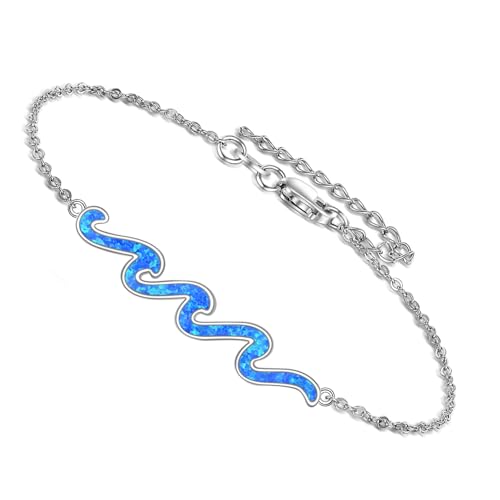 YAFEINI Wave Armband 925 Sterling Silber Wave Armband Wave Schmuck Geschenke für Frauen von YAFEINI