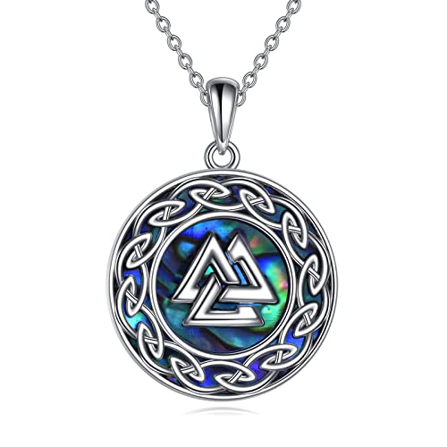 YAFEINI Wikinger Kompass Kette Nordische Wikinger Amulett Halskette Vegvisir Rune Talisman Anhänger Wikinger Schmuck Geschenke für Männer Damen (D-Wikinger Valknut) von YAFEINI