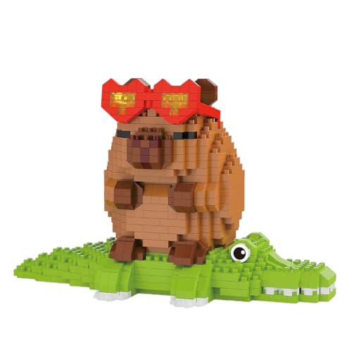 YAFLUG 1 Stück Capybara Spielzeug,Capybara Sachen,Tier-Blöcke Micro Building,Bausatz Mit Tieren Für Kinder,Particle Baustein-Set,Mini Bausteine Diy-Spielzeug Für Kinder Erwachsene von YAFLUG