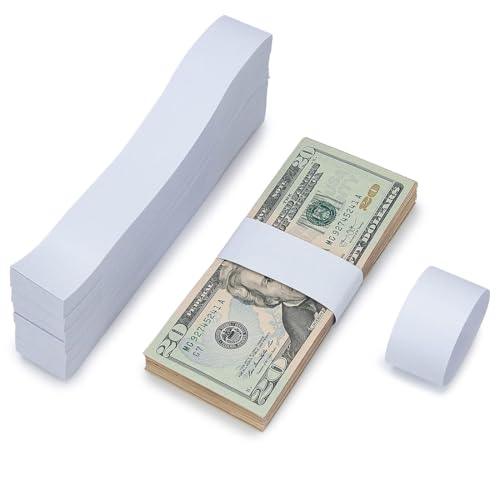 YAFLUG 100 Stück Selbstklebend Geldschein-Banderolen,7,6 X 1,14 Zoll Geldschein-Bündel-Streifen, Geld Banderole Für Noten Für Wraps Geld Organisieren Banderolen Geldscheine von YAFLUG
