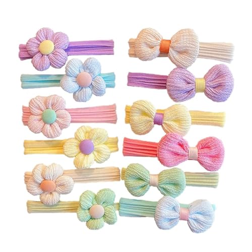 YAFLUG 12 Stück Baby-Haargummis, Haarschleifen,Haargummis Mädchen, Weichem,Zopfgummis Mädchen, Nahtlosem Pferdeschwanzhalter Für Kleinkinder, Babys, Mädchen (Bunte) von YAFLUG