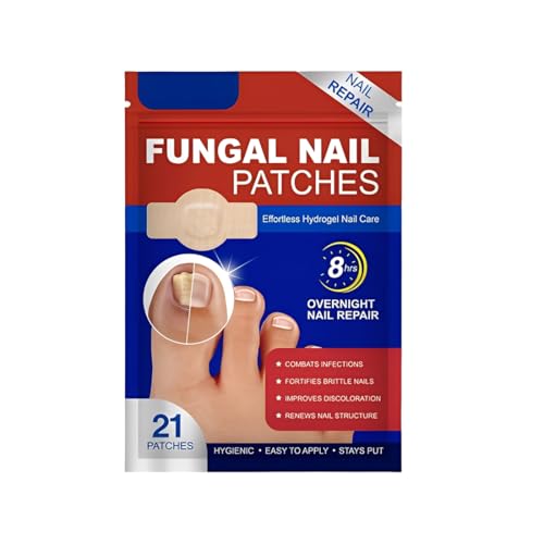 YAFLUG 21 Stück Fungal Nail Patches,Pilz-Nagel-Patches, Nagelgraben Pflaster, Zehennagel Korrektur Patch Für Beschädigte Nägel Und Erscheinungsbild Verfärbter Nägel,Nagelpilz Pflaster von YAFLUG