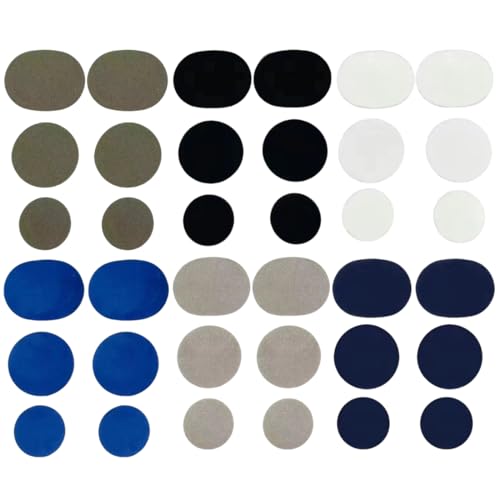 YAFLUG 36 Stück Sneaker Reparatur Patch,Self Adhesive Repair Patches,Schuhabsatz Reparatur Sneaker Loch Reparatur Patch Runden,Schuh Mesh Flicken Fersenschutz Set Für Sportschuhe, Stoffschuhe (6Farbe) von YAFLUG