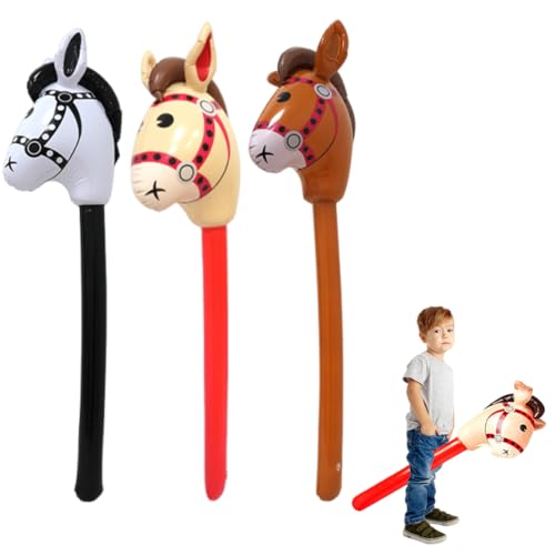 YAFLUG Hobby Horse Steckenpferd Kinder Aufblasbare Party-Props Spiel Spaß zum Reiten Lustige Pferde-Stabpferd Requisiten für Mottopartys Kindergeburtstage Gartenspiele Fasching von YAFLUG