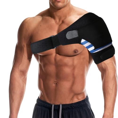 YAFLUG Schulterbandage Herren 1 Stück, Verstellbar Atmungsaktiv Schmerzlindernd Schulter Unterstützung, Universell für Linke und Rechte Schulter, Komfortable Effektive Bandage für Unterstützung von YAFLUG