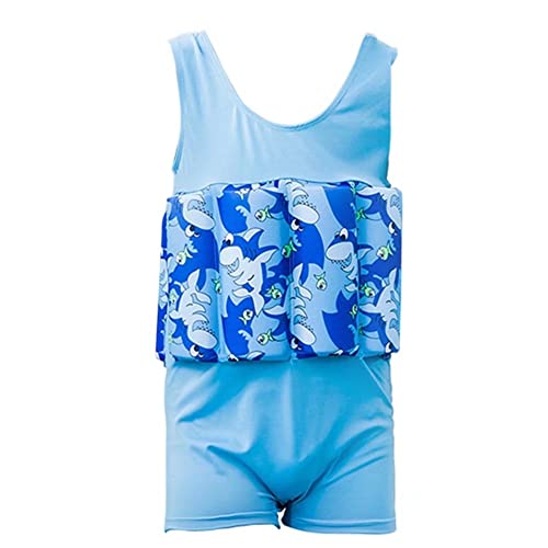 YAGATA Badeanzug mit Schwimmhilfe Mädchen Jungen Float Suit Kinder Badeanzug Baby Maedchen Bojenanzug Schwimmanzug verstellbarem Auftrieb Bademode Bojenbadeanzug, Blau, 120 von YAGATA