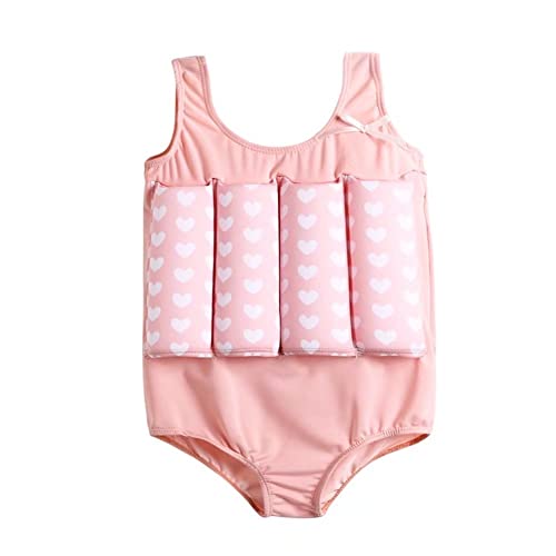 YAGATA Badeanzug mit Schwimmhilfe Mädchen Jungen Float Suit Kinder Badeanzug Baby Maedchen Bojenanzug Schwimmanzug verstellbarem Auftrieb Bademode Bojenbadeanzug, Rosa, 120 von YAGATA