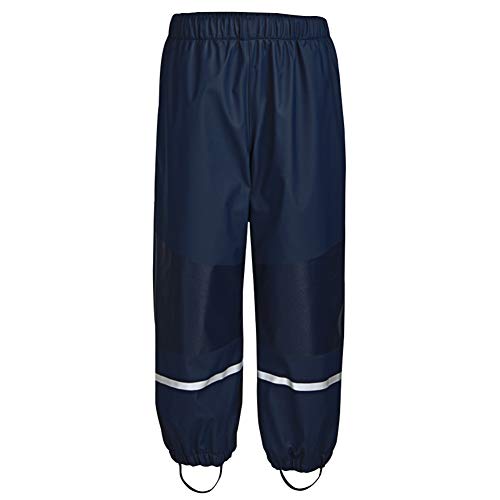 YAGATA Kinder Regenhose Jungen Mädchen Matschhose mit Fleecefutter Dunkelblau 110-116 von YAGATA