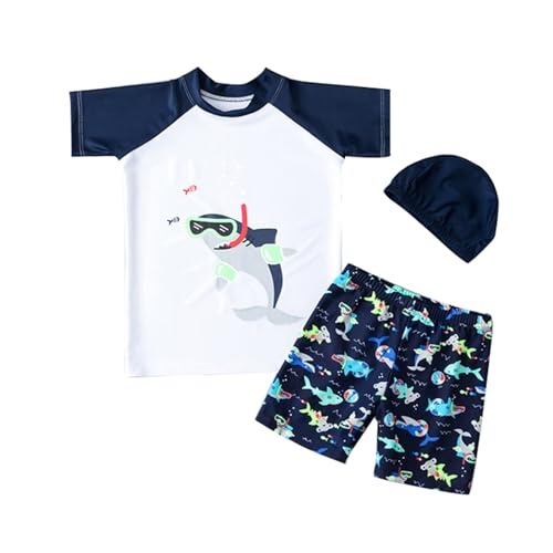 YAGATA Uv Schutzkleidung Kinder Badeanzug Kinder Uv Schutzuv Bademütze Kinder Uv Shirts Baby Weiß 3-4 Jahre L von YAGATA