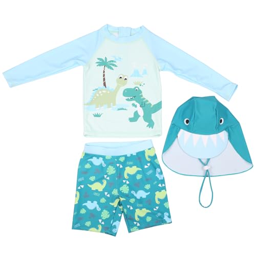 YAGATA Uv Schutzkleidung Kinder Uv Badebekleidung Junge Uv Shirt Kinder Uv Hut Kinder Uv Anzug Kinder Grüner 8-9 Jahre 150 von YAGATA