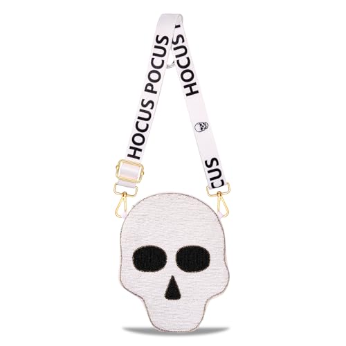 YAHPERN Halloween-Geldbörse für Damen, mit Perlen, Kürbis, Totenkopf, Umhängetasche, Halloween-Outfits, Kostüm, Partyzubehör, Mehrfarbig YAHPERN Halloween-Geldbörse für Damen, mit Perlen, Kürbis, Totenkopf, Umhängetasche, Halloween-Outfits, Kostüm, Partyzubehör, Mehrfarbig von YAHPERN
