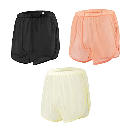 YAHWULAI Herren Boxershorts Transparent Leicht Luftig Atmungsaktiv Bequem Geeignet für den Sommer 3 Multi M von YAHWULAI