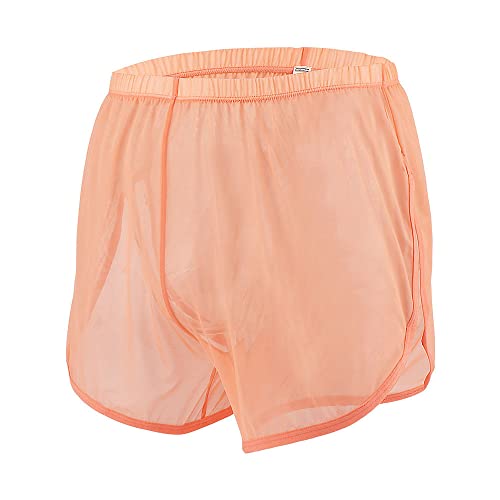 YAHWULAI Herren Boxershorts Transparent Leicht Luftig Atmungsaktiv Bequem Geeignet für den Sommer Orange 2XL von YAHWULAI
