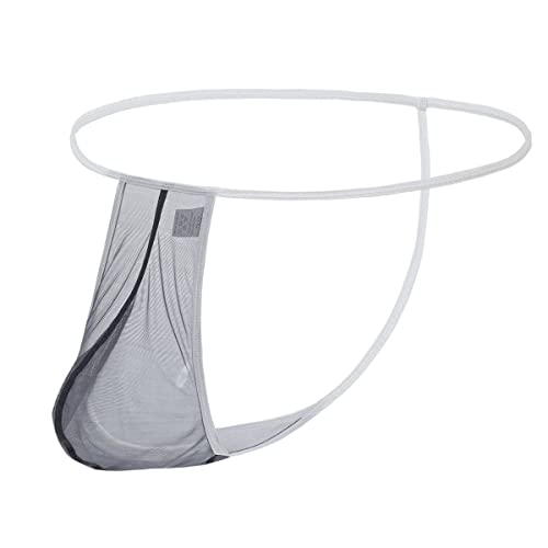YAHWULAI Herren Low-Waist String, weich und bequem, leicht und dünn, Mesh-atmungsaktiv 2XL Grey von YAHWULAI