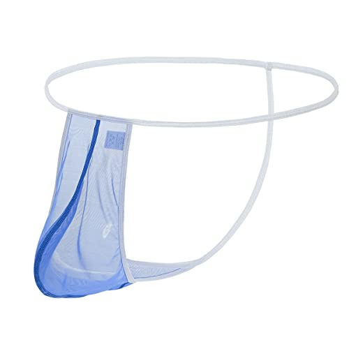 YAHWULAI Herren Low-Waist String, weich und bequem, leicht und dünn, Mesh-atmungsaktiv L Blue von YAHWULAI