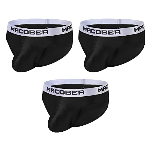 YAHWULAI Herren Niedrige Taille Slips Weich Bequem Leicht und Atmungsaktiv 3 Schwarz XL von YAHWULAI