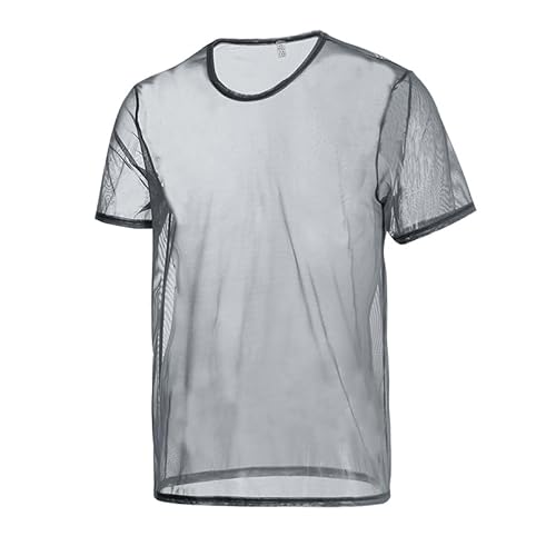 YAHWULAI Herren Sexy T-Shirts Unterhemden für Männer Durchsichtig Dünn Weich und Bequem aus Netzgewebe Dunkelgrau L YAHWULAI Herren Sexy T-Shirts Unterhemden für Männer Durchsichtig Dünn Weich und Bequem aus Netzgewebe Dunkelgrau L von YAHWULAI