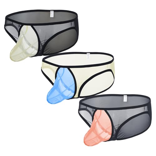 YAHWULAI Herren Slips Sexy und Bequem mit einem Großen Beutel und Einzigartigem Farbendesign 3 Multi L von YAHWULAI