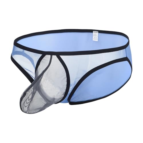 YAHWULAI Herren Slips Sexy und Bequem mit einem Großen Beutel und Einzigartigem Farbendesign Blau 3XL von YAHWULAI