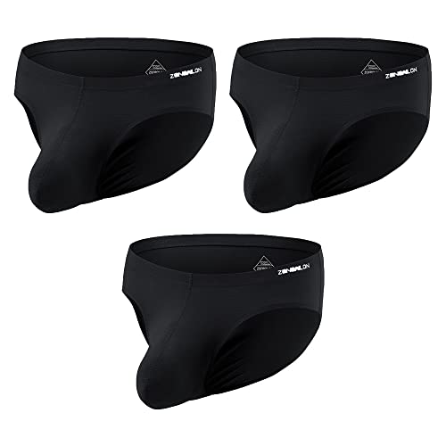 YAHWULAI Herren Slips Weich und Bequem Leicht Atmungsaktiv Nahtlos und ohne Etikett 3 Schwarz 2XL von YAHWULAI