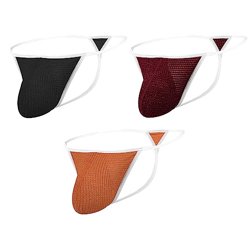 YAHWULAI Herren Slips mit Großem Beutel Sexy Nahtloser Atmungsaktiver G-String 3 Multi 3XL von YAHWULAI