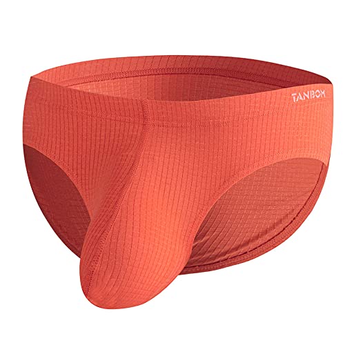 YAHWULAI Herren Slips mit Niedriger Leibhöhe Weich und Bequem Leicht und Atmungsaktiv Herren Slips ohne Etikett Orange XL von YAHWULAI