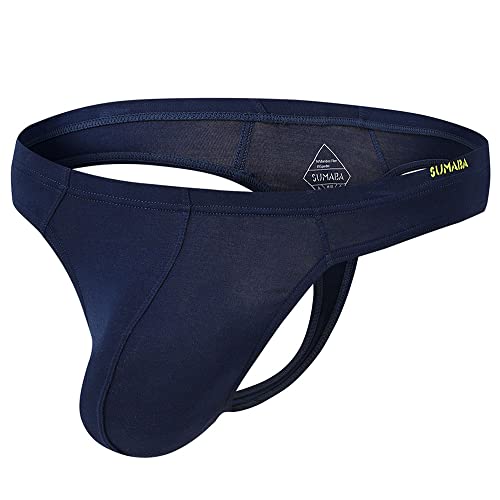 YAHWULAI Herren Strings Niedrig Weich und Bequem Leicht und Elastisch Ohne Etikett Dunkelblau 2XL von YAHWULAI