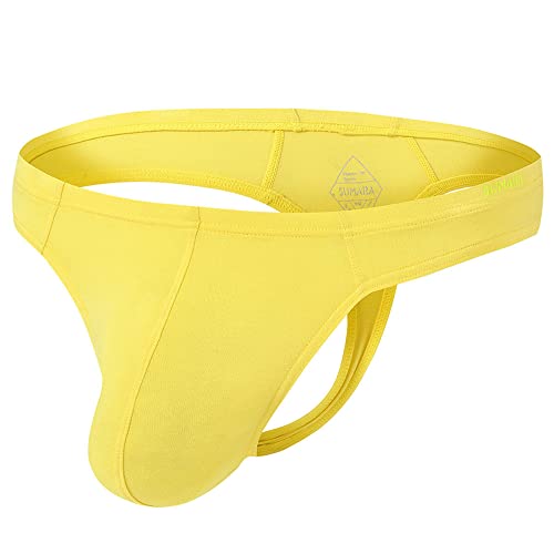 YAHWULAI Herren Strings Niedrig Weich und Bequem Leicht und Elastisch Ohne Etikett Gelb L von YAHWULAI