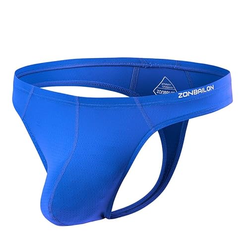 YAHWULAI Herren Strings Weich Bequem Leicht und Atmungsaktiv ohne Etiketten Blau L von YAHWULAI