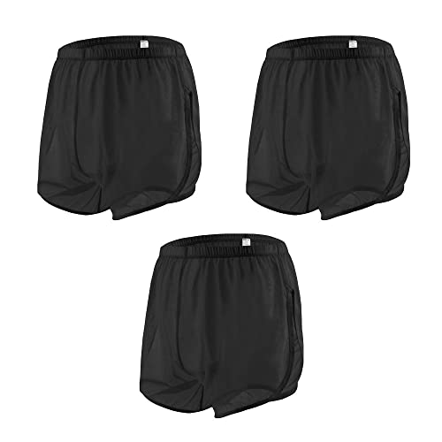YAHWULAI Herren Boxershorts Transparent Leicht Luftig Atmungsaktiv Bequem Geeignet für den Sommer 3 Schwarz L von YAHWULAI