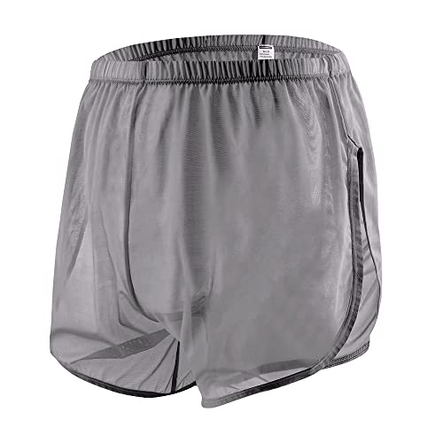 YAHWULAI Herren Boxershorts Transparent Leicht Luftig Atmungsaktiv Bequem Geeignet für den Sommer Grau L von YAHWULAI