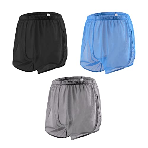 YAHWULAI Herren Boxershorts Transparent Leicht Luftig Atmungsaktiv Bequem Geeignet für den Sommer 3 Multi XL von YAHWULAI