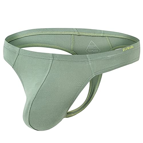 YAHWULAI Herren Strings Niedrig Weich und Bequem Leicht und Elastisch Ohne Etikett Grün S von YAHWULAI