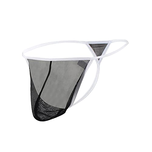 YAHWULAI Niedrige Taille Herren Strings Weich und Bequem Leicht Dehnbar Schwarz M von YAHWULAI