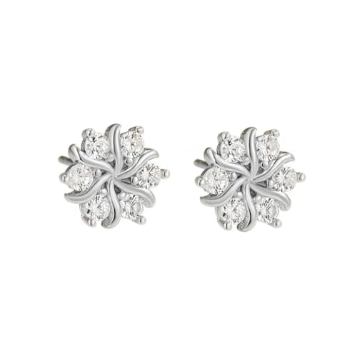 925er Ohrringe Damen, Diamant-Schneeflocken-Ohrstecker, Piercing-Blume. Kleine Schöne, Kristallglänzende Ohrringe, Festival-Freundschafts-Mädchen-Paar-Ohrstecker-Schmuckgeschenk von YAIEWNE