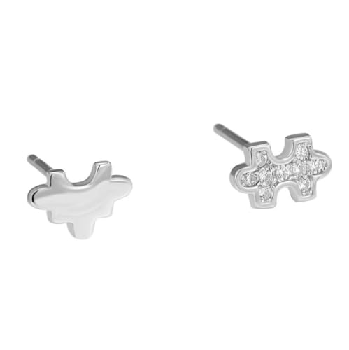 925er Ohrringe Damen, Liebespuzzle Asymmetrischer Ohrstecker, Persönlichkeit Diamant Cartoon Mädchen Glänzende Ohrringe, Festival Freundschaft Mädchen Paar Ohrstecker Schmuck Geschenk von YAIEWNE